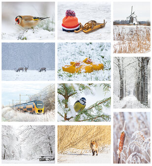 Ansichtkaarten set winter in Nederland