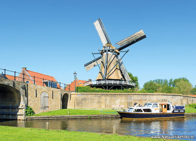 Postkarte Sloten - Mühle die Kaai