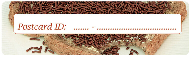 Postcrossing Postcard ID stickers - 6x Streusel-Sandwich