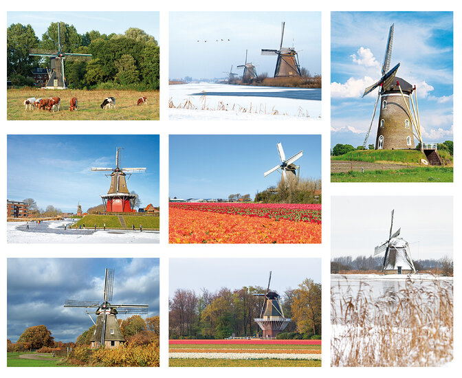 Postkarten Set Mühle - 8 Postkarten mit Mühle Motive (nr. 126)