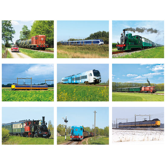 Postkarten Set Züge - 9 Postkarten mit zugmotive (nr. 059)