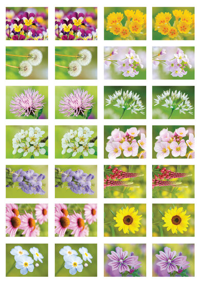 Belohnungsaufkleber Blumen - 28 Sticker auf einem Bogen (SV017)