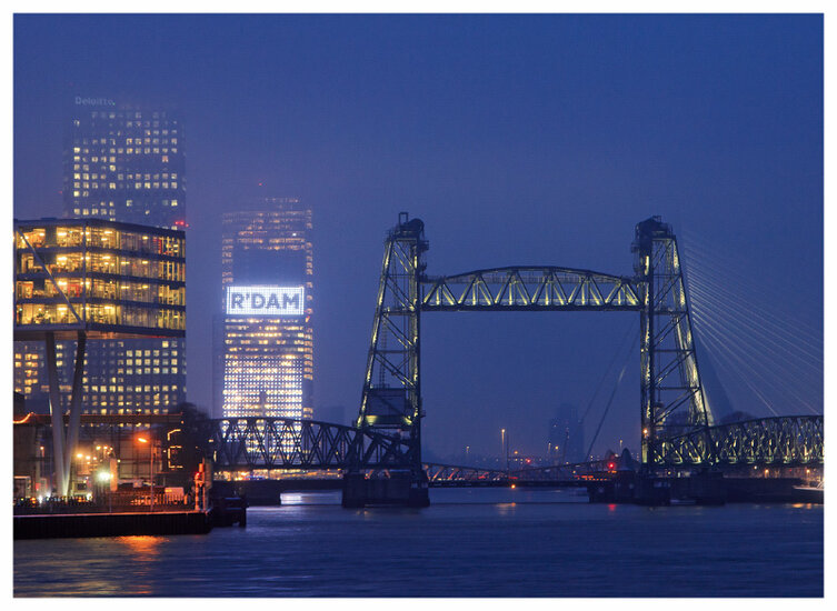 Rotterdam Postkarte - Koningshaven Brücke de Hef (C048)