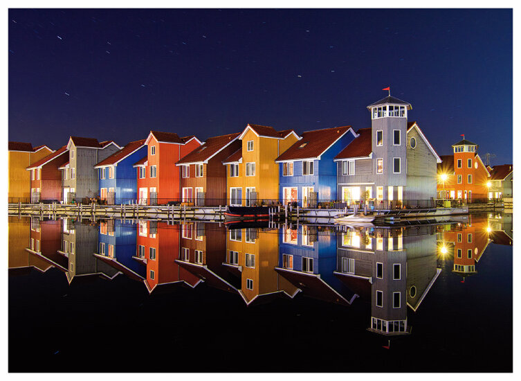 Groningen Postkarte - Reitdiep Hafen am Abend (C049)