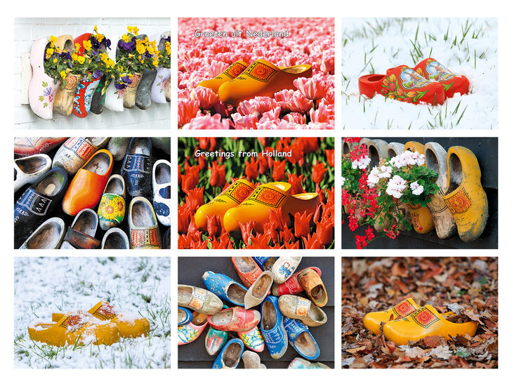 Postkarten Set Holzschuhe - 9 Postkarten mit Holzschuhe Motive (nr. 078)