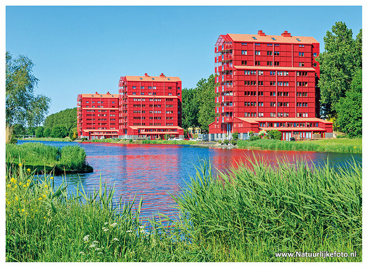 Almere Postkarte - 3 rote WohntĂĽrme (C130)