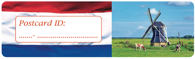 Postcrossing postcard ID stickers - 6x Flag Niederlande + Mühle mit Kühen (S025) Postcrossing postcard ID stickers - 6x Flag Niederlande + Mühle mit Kühen (S025)