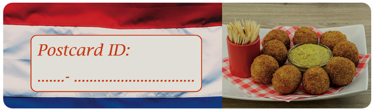 Postcrossing Postkarte ID stickers bitterballen