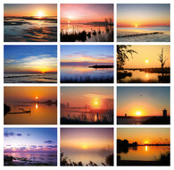 Postkarten Set Sonnenuntergang - 12 Postkarten mit Sonnenuntergang Motive (nr. 056)