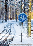 Fahrradweg im Winter Postkarte (0558) Fahrradweg im Winter Postkarte (0558)