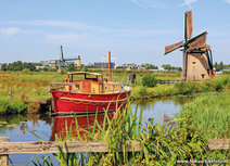 Mühle Postkarten | Mühle mit Boot Postkarte