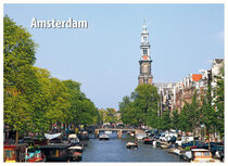 Amsterdam Postkarten | Prinsengracht und Westerkerk Amsterdam Postkarte