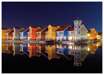 Groningen Postkarten | Reitdiep Hafen am Abend Postkarte