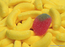 Essen Postkarten | Süßigkeit Bananen mit Erdbeeren Postkarte Essen Postkarten | Süßigkeit Bananen mit Erdbeeren Postkarte