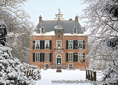 ansichtkaart kasteel Den Bramel in Vorden, postcard castle Den Bramel, Postkarte Schloss Den Bramel