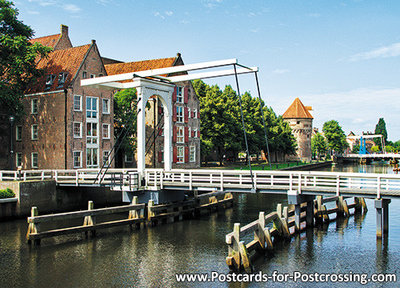 Ansichtkaart Zwolle Pelserbrug, postcard Zwolle Pelser bridge, Postkarte Zwolle Pelser Brücke