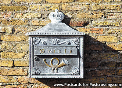 Ansichtkaart Duitse brievenbus, mailbox postcard German, Postkarten Deutschland Postkarte Deutsche briefkasten