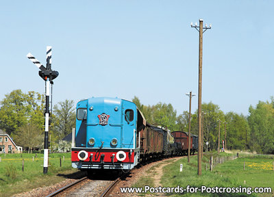 ansichtkaart Diesel-elektrische locomotief NS 2412, train postcard. Zug Postkarte