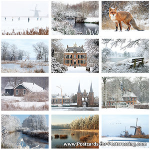 Postkaarten / ansichtkaarten set winter