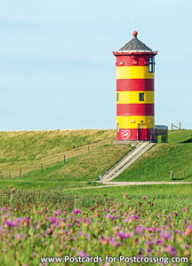 Ansichtkaart vuurtoren Pilsum, Lighthouse postcard Pilsum, Leuchtturm Postkarte Pilsum