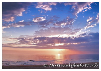 Ansichtkaart zonsondergang Noordzee, postcard sunset North sea, Nordsee Postkarten Sonnenuntergang
