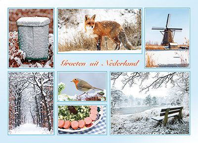 Ansichtkaart Groeten uit Nederland winter