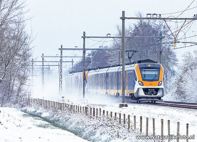 ansichtkaart Sprinter trein in de winter