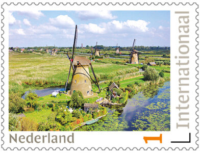 Postzegels 5 x Internationaal Kinderdijk