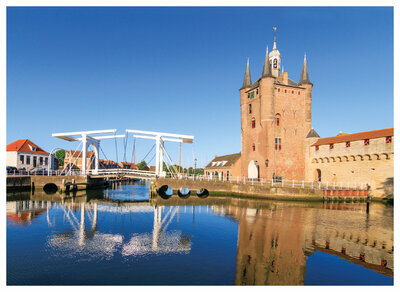 ansichtkaart Zierikzee - Zuidhavenpoort en brug