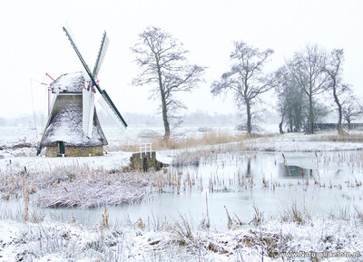 ansichtkaart modelmolen Westendorp in Sebaldeburen