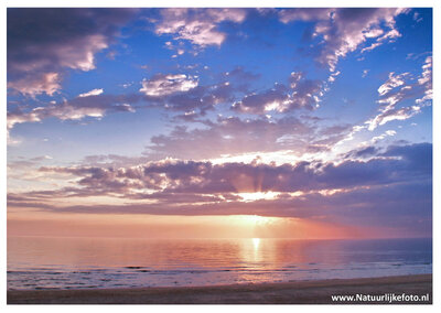 ansichtkaart zonsondergang Noordzee