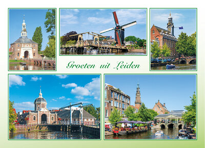 ansichtkaart groeten uit Leiden