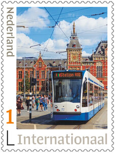 Internationaal Postzegels - 5 x tram in Amsterdam